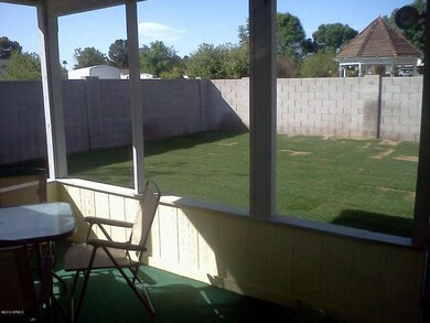 Screened in patio in backyard