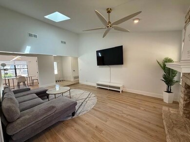 Living room featuring light wood finished floors,