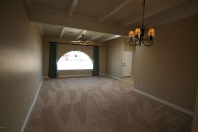 Living- Dining, arched front window