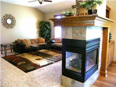 An alternate shot of the living room from the kitc