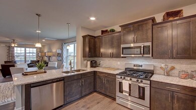 Kitchen lots of cabinets and  pantry!  Photo of decorated model home.