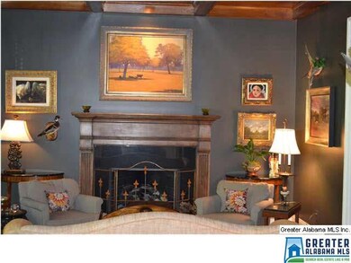 Handsome study with gas log fireplace