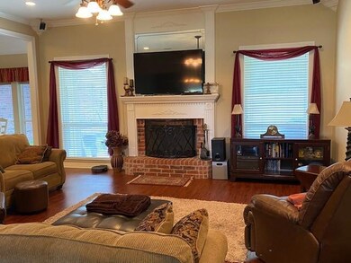 Living Area with Wood Burning Fireplace