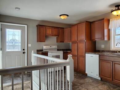 An updated kitchen with plenty of cabinetry.
