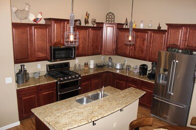 Staggered maple cabinets