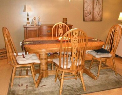 Dining Room. Hardwood flooring in living dining an