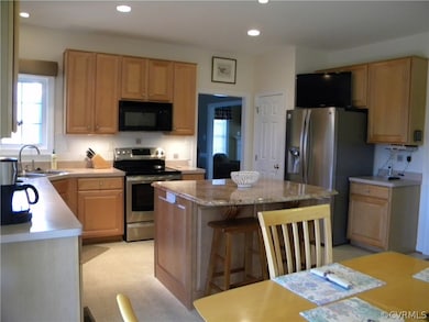 Kitchen with stainless steel appliances