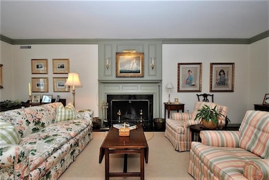 View of living room fireplace