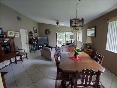 Living room/Dining room with vaulted ceilings