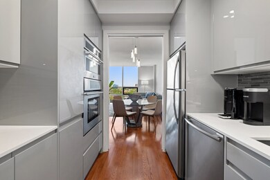Renovated kitchen open to the living areas with a