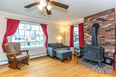 Brick hearth for wood stove