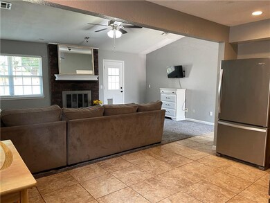 View from kitchen into living room.