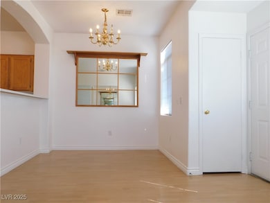 Unfurnished dining area featuring light wood finis