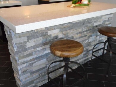 Flat stone kitchen island