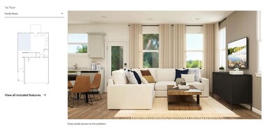 Living room featuring light wood-style flooring