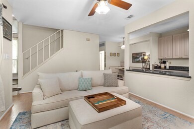 The family room seamlessly opens to the kitchen an