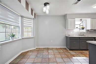 Bay window breakfast area in kitchen.