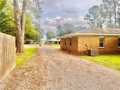 Rock driveway with a camper plug