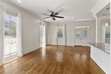 Large, open living room with great natural light