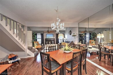The dining area just between the kitchen and famil