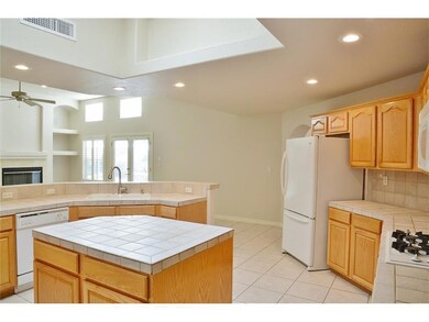 Kitchen with island and huge skylight