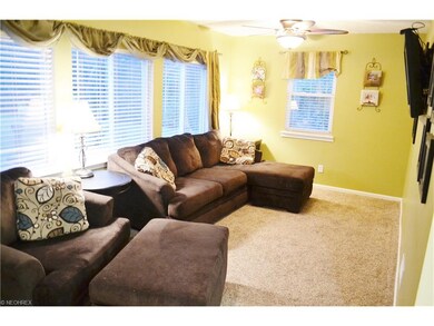 Family room with wall of windows