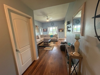 Door to left goes to laundry room and the garage.
