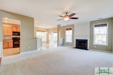 Large family room with fireplace