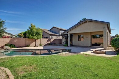 Backyard with Gas Lava Firepit
