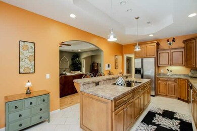 Another view of the kitchen.  Plenty of seating at the high bar.