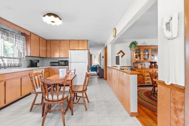 Kitchen flows into dining room