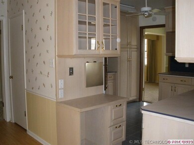 Small work station/desk in kitchen.