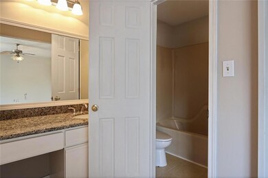 Master bathroom with new slab granite