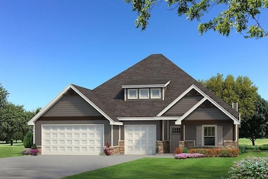View of front of house with a front lawn and a gar