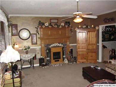 Huge living room with fireplace