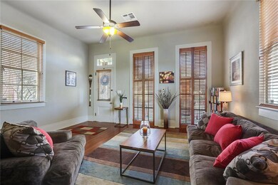 Living room bathed in sunlight
