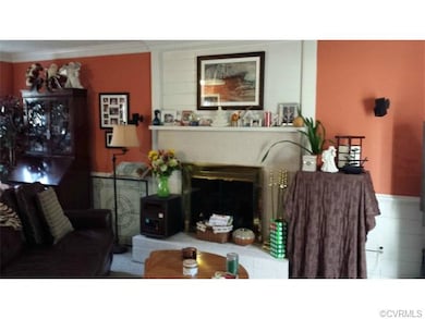 Family room with fireplace.