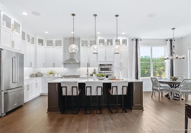 Expansive kitchen with large center island