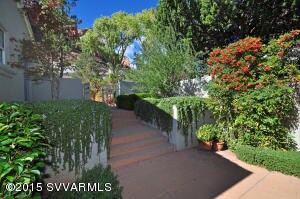 Courtyard steps to garage.