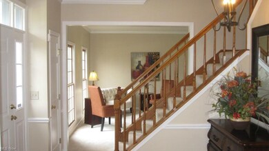 Foyer with recently painted trim.