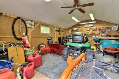 Interior photo of shed.  Plenty of power, small he