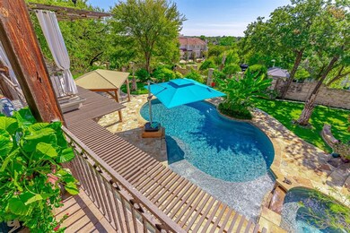 View of the incredible backyard from the balcony.