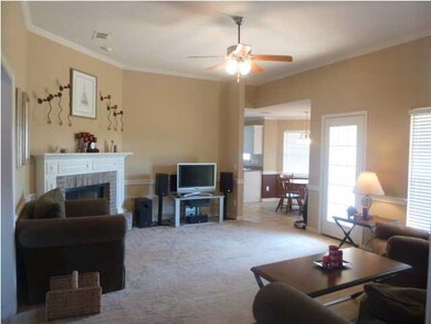 Large living room with fireplace