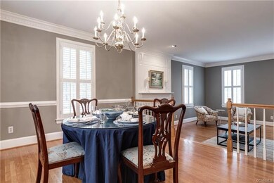 Plantation shutters and wood-burning fireplace