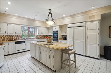Chef's kitchen features a spacious center island,
