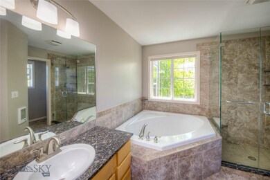 Master bathroom with garden tub and walk-in shower