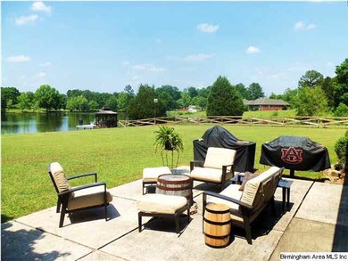 The outdoor grill and firepit lounge area