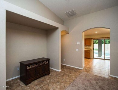 View into kitchen from living room