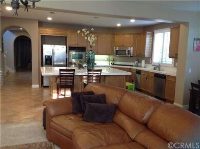View from family room looking into kitchen