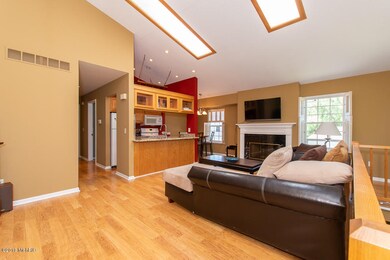 Great room with skylights